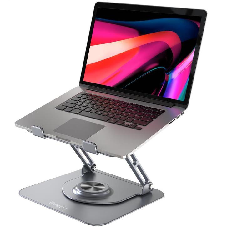 Thredo Aluminium Laptop Standaard/Houder - Verstelbaar Grijs, Computers en Software, Laptopstandaarden, Nieuw, In diepte verstelbaar