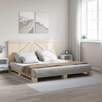 vidaXL Bedframe met hoofdbord massief grenenhout 180x200 cm, Eenpersoons, Bruin, Verzenden, Nieuw