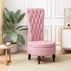 vidaXL HoogRugStoel Roze 56,5 x 70 x 110 cm Fluweel, Huis en Inrichting, Fauteuils, Verzenden, Nieuw