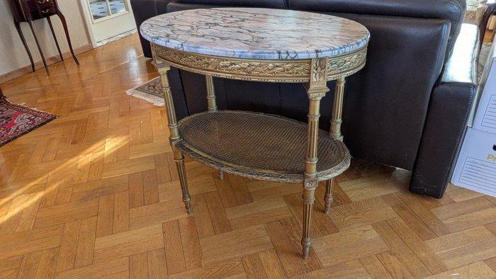 Bijzettafel - Marmer, Verguld hout - Bijzettafel Louis XVI, Antiek en Kunst, Curiosa en Brocante
