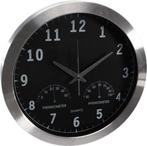 2dekans | Perel Aluminium Wandklok Met Thermometer &, Ophalen of Verzenden, Zo goed als nieuw