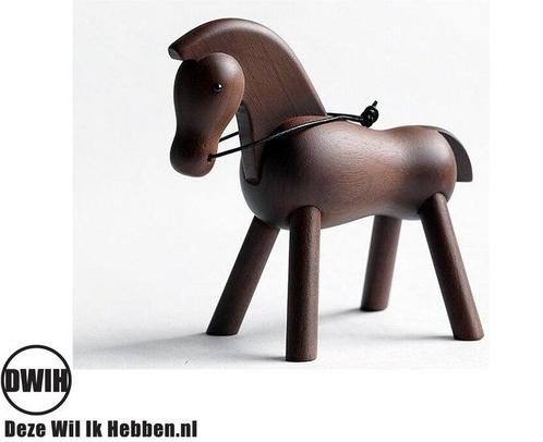 Nordic Design: Houten paard - Walnoot, Huis en Inrichting, Overige Huis en Inrichting, Verzenden