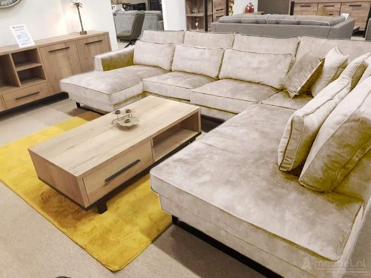 U-Bank Naaldwijk - u-banken - Creme, Huis en Inrichting, Banken | Sofa's en Chaises Longues, Nieuw, Stof