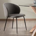 *WOONWINKEL* Kave Home Minna Donkergrijze Stoel Met Ronde Ru, Huis en Inrichting, Stoelen, Verzenden, Nieuw, Grijs, Stof