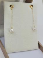 Oorbellen - 18 karaat Geel goud - 0.02ct. tw. - 6.8mm Akoya, Sieraden, Tassen en Uiterlijk, Oorbellen, Nieuw