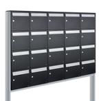 Brievenbusunit Flow set vrijstaand 5-breed, 4-hoog - zwart, Verzenden, Nieuw