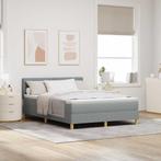 vidaXL Boxspring bed met matras Lichtgrijs 160 x 200 cm Stof, Verzenden, Nieuw, Stof