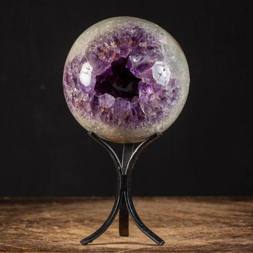 Topkwaliteit Amethist Bol - Eerste Keuze Mineraal - Hoogte:, Verzamelen, Mineralen en Fossielen