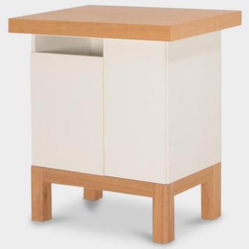 Officenow draaideurkast, 100 x 90 cm, wit, eiken blad beschikbaar voor biedingen