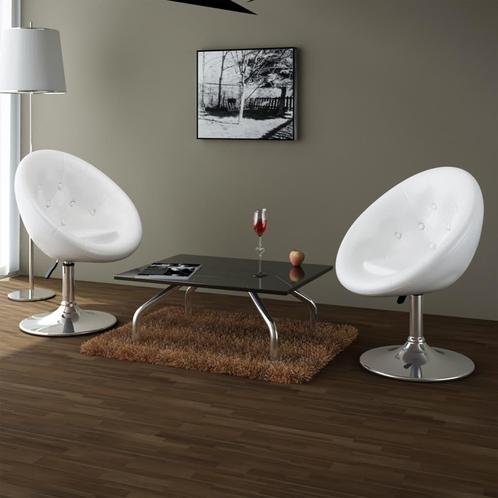 vidaXL Barstoelen 2 st kunstleer wit, Huis en Inrichting, Barkrukken, Nieuw, Verzenden