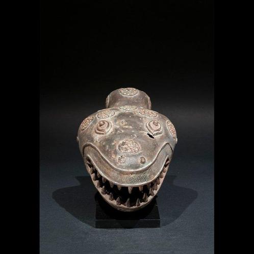 Oude bronzen slangenkop - Rijk van Ifé - Yoruba - Nigeria, Antiek en Kunst, Kunst | Niet-Westerse kunst