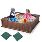 Vierkante HDPE Kinderzandbak met 4 Hoekzitjes Zandbak met Ox, Kinderen en Baby's, Speelgoed | Buiten | Zandbakken, Nieuw, Verzenden