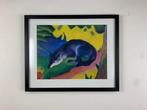 Franz Marc (after) - Blue-black fox 40x50cm in Gallery Frame, Antiek en Kunst