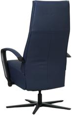 Blauwe leren relaxfauteuil |  blauw leer | NIEUW, Huis en Inrichting, Fauteuils, Nieuw, Ophalen of Verzenden, Industrieel, 50 tot 75 cm