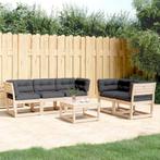 vidaXL 5-delige Loungeset met kussens massief grenenhout, Verzenden, Nieuw, 5 zitplaatsen, Loungeset