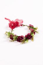 Luxe Pioenrozen Bloemenkrans Rood Bloemen Haarband Rozenkran, Ophalen of Verzenden, Nieuw, Carnaval, Accessoires