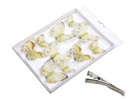 Vlinders Geelgroentinten 5-8 cm. Pak 10 st Vlinder Vlinders, Hobby en Vrije tijd, Knutselen, Nieuw, Ophalen of Verzenden