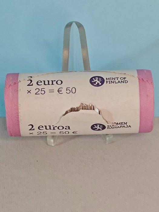 Finland. 2 Euro 2020 Väinö Linna (25 monete) in rotolino, Postzegels en Munten, Munten | Europa | Euromunten