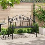 vidaXL Tuinbank met Lattenontwerp Zwart 104 cm Staal, Tuin en Terras, Tuinbanken, Verzenden, Nieuw, Metaal