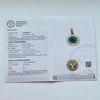 Hanger - 18 karaat Geel goud - 1.17ct. tw. Smaragd - Diamant