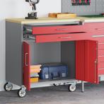 vidaXL Werkbank Rood en grijs 75 x 45 x 85 cm Poedergecoat, Verzenden, Nieuw
