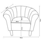 Kuipstoel Ariel schelpen fauteuil kunstleer 70x70x58 cm wit, Verzenden, Nieuw