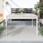 vidaXL Tuintafel 121x82,5x76 cm massief grenenhout wit, Tuin en Terras, Tuintafels, Verzenden, Nieuw