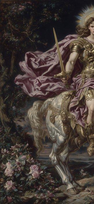 Canvas Fit - Alberto Ricardo - El caballero celestial: entre, Antiek en Kunst, Antiek | Boeken en Bijbels
