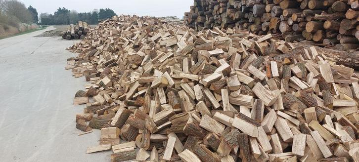 Mix van Eik, Beuk en Berk of zacht hout, Tuin en Terras, Haardhout, Blokken, 6 m³ of meer