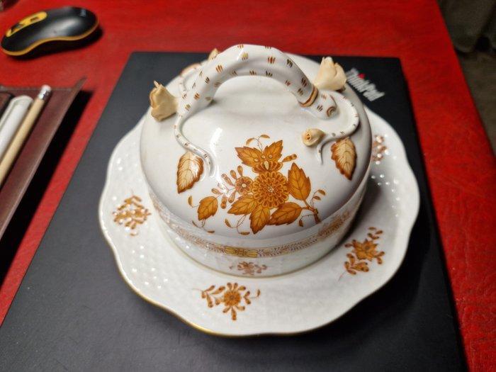 Herend - Boterschotel - Porselein, Glazuur, Verguld, Antiek en Kunst, Antiek | Meubels | Tafels