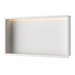 Inbouwnis Luca Sanitair 60x30x6,5cm RVS Mat Wit  + LED, Ophalen of Verzenden, Nieuw