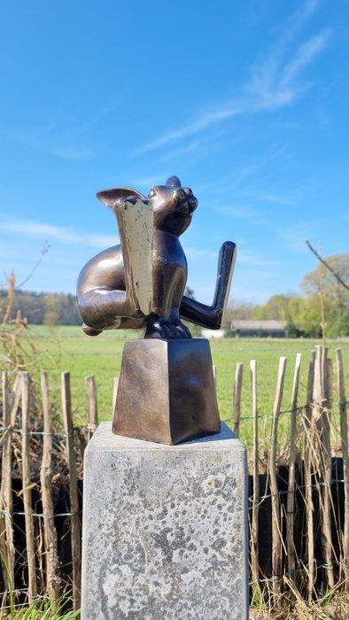 sculptuur, Jumping Hare - 33 cm - Brons, Antiek en Kunst, Kunst | Designobjecten