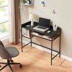 Bureau Belana 100x43x82 cm zwart en eikenkleurig [en.casa], Huis en Inrichting, Verzenden, Nieuw