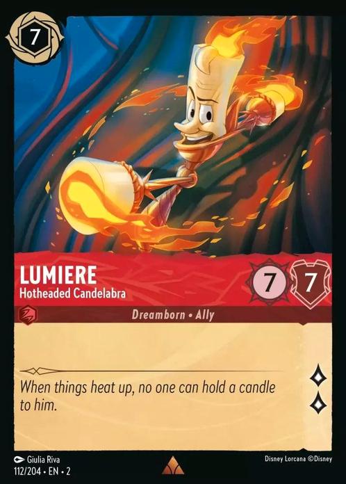 [112/204] - LUMIERE - Hotheaded Candelabra ENG FOIL [M/NM], Verzamelen, Disney, Verzenden