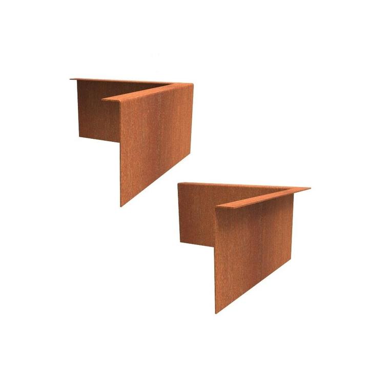 Cortenstaal kantopsluiting gezet 90° hoek 30x30x0,3x29cm, Tuin en Terras, Bielzen en Borders, Minder dan 100 cm, Nieuw, Overige materialen