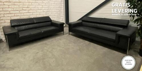 GRATIS LEVERING HEEL NL Antraciet Leer Bankstel 3+2,5 Zits, Huis en Inrichting, Banken | Bankstellen, 200 tot 250 cm, 75 tot 100 cm