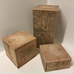 Handgemaakte winddroog eiken sokkels / zuilen – 20x20 cm, Verzenden, Nieuw