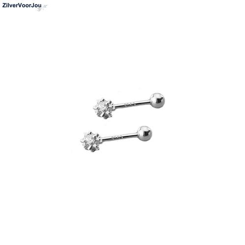 Zilveren bling bal piercing, Sieraden, Tassen en Uiterlijk, Piercings, Nieuw, Verzenden
