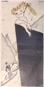 Duitsland zingt vals op spotprent (lijst optie, Lithos), Antiek en Kunst, Verzenden