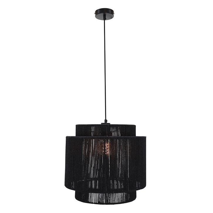 Landelijke hanglamp zwart, Sanny, Huis en Inrichting, Lampen | Hanglampen, Nieuw, Metaal, 75 cm of meer, Ophalen of Verzenden