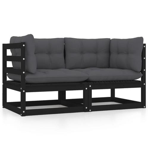 Tuinbank 2-zits Zwart - Tweedekansje - Comfortabel!, Tuin en Terras, Tuinbanken, Nieuw, Hout, Ophalen of Verzenden