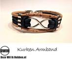 Kurken armband 22 naturel / donkerblauw, Infinity, Verzenden, Nieuw