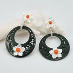 Bloedkoraal - Zilver - Oorbellen - CORNO, MADREPERLA,, Antiek en Kunst