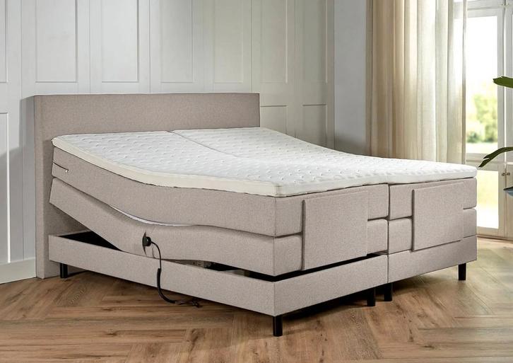 ACTIE! Elektrische boxspring Verona 160 200 Beige, Huis en Inrichting, Slaapkamer | Boxsprings, 160 cm, 200 cm, Beige, Tweepersoons
