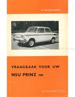 1964 -1965 NSU PRINZ 1000, VRAAGBAAK NEDERLANDS, Auto diversen, Handleidingen en Instructieboekjes
