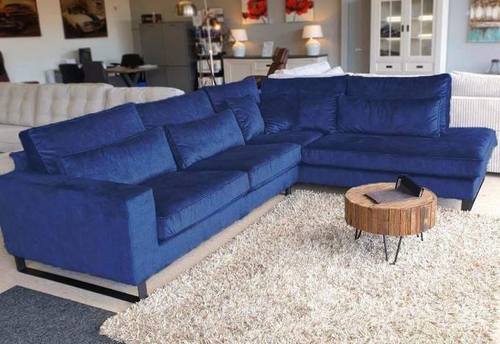Hoekbank Naarden - hoekbanken - Blauw, Huis en Inrichting, Banken | Sofa's en Chaises Longues, Nieuw, Stof