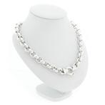 Zilveren robuuste jasseron schakel ketting | 44 cm, Sieraden, Tassen en Uiterlijk, Kettingen, Ophalen of Verzenden, Gebruikt, Overige kleuren
