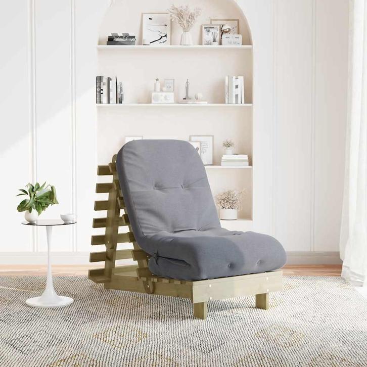 vidaXL Futon slaapbank met matras 60x206x11 cm geïmpregneerd, Huis en Inrichting, Slaapkamer | Slaapbanken, Bruin, Nieuw, Verzenden