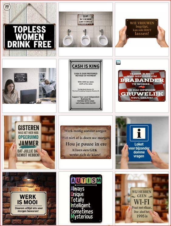 Humor op de zaak - Grappig klantenservice tekst bord, Huis en Inrichting, Woonaccessoires | Tekstborden en Spreuken, Nieuw, Verzenden