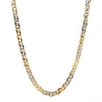 Gouden fantasie collier 60 cm 14 karaat, Sieraden, Tassen en Uiterlijk, Kettingen, Verzenden, Zo goed als nieuw, Goud, Goud